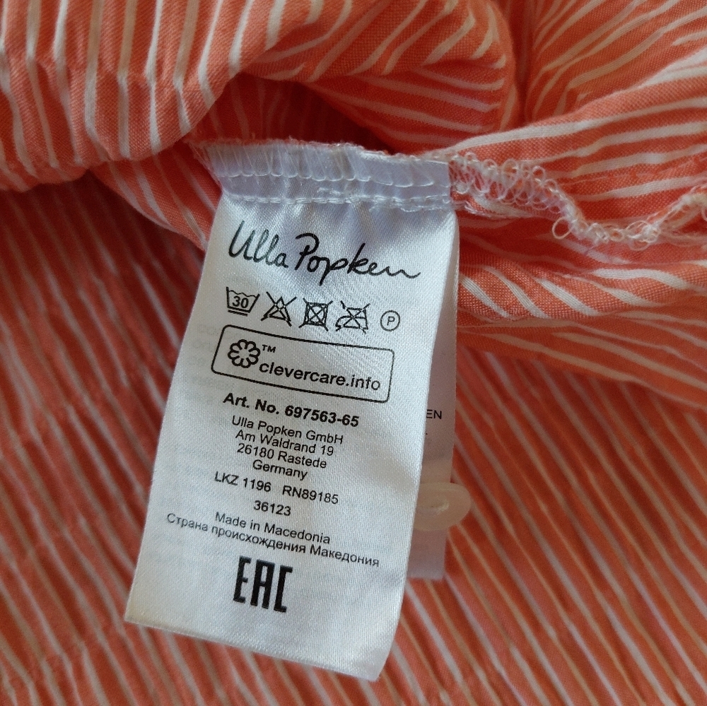 Ulla Popken Textured Stripe Button Front Blouse‎ Size 32/34 - Picture 8 of 12